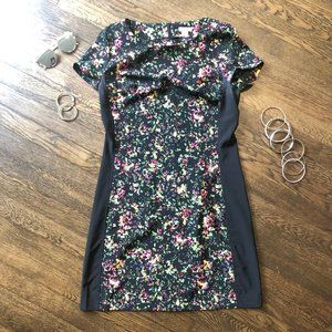 Black Panel Floral Dress